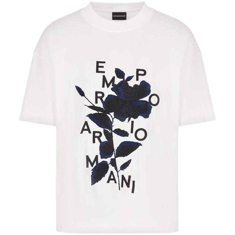 

EMPORIO ARMANI Футболка мужская белая SS23, Белый, EMPORIO ARMANI Футболка мужская белая SS23
