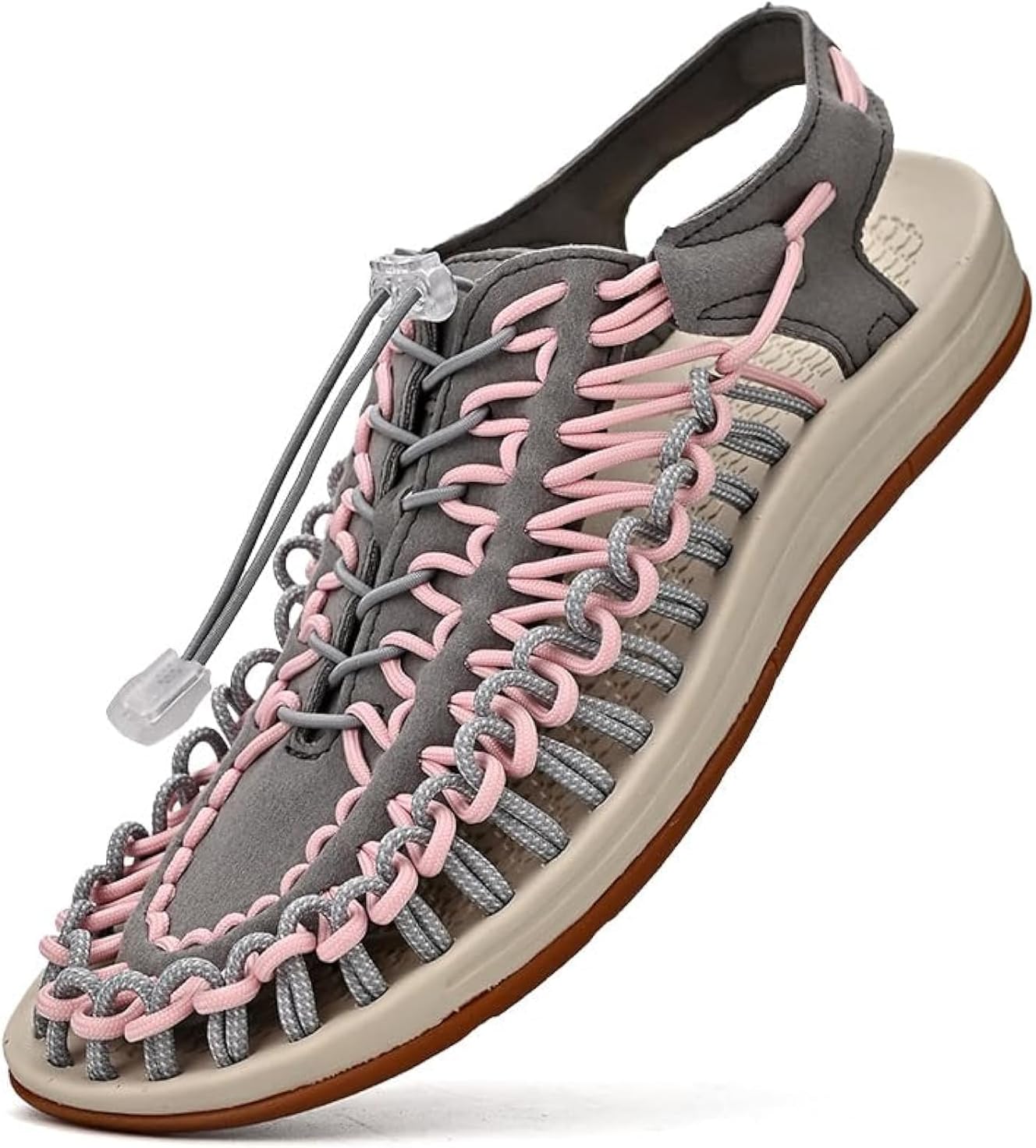 

Мужские спортивные сандалии из веревки, рыбацкая обувь, мужские ручные плетеные туфли, удобные и легкие пляжные сандалии из шнура Proptmina, серый