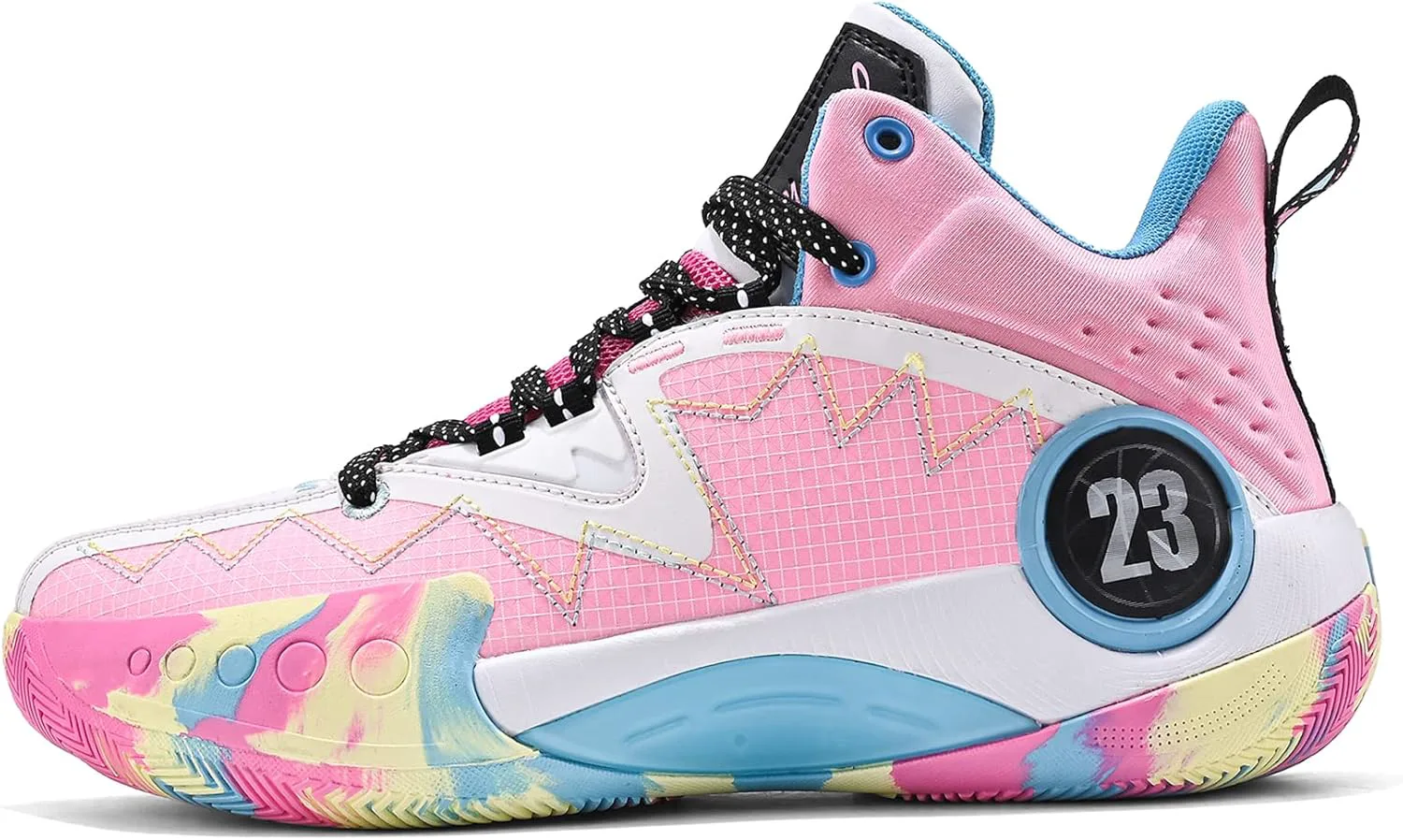 

Мужские баскетбольные кроссовки ASHION, модные, дышащие, с нескользящей подошвой, поддержкой свода стопы, для бега и спорта, розовый