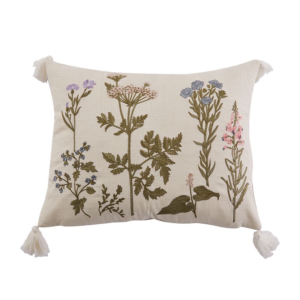 

Подушка Levtex Home Apolonia с цветочной вышивкой, зеленый