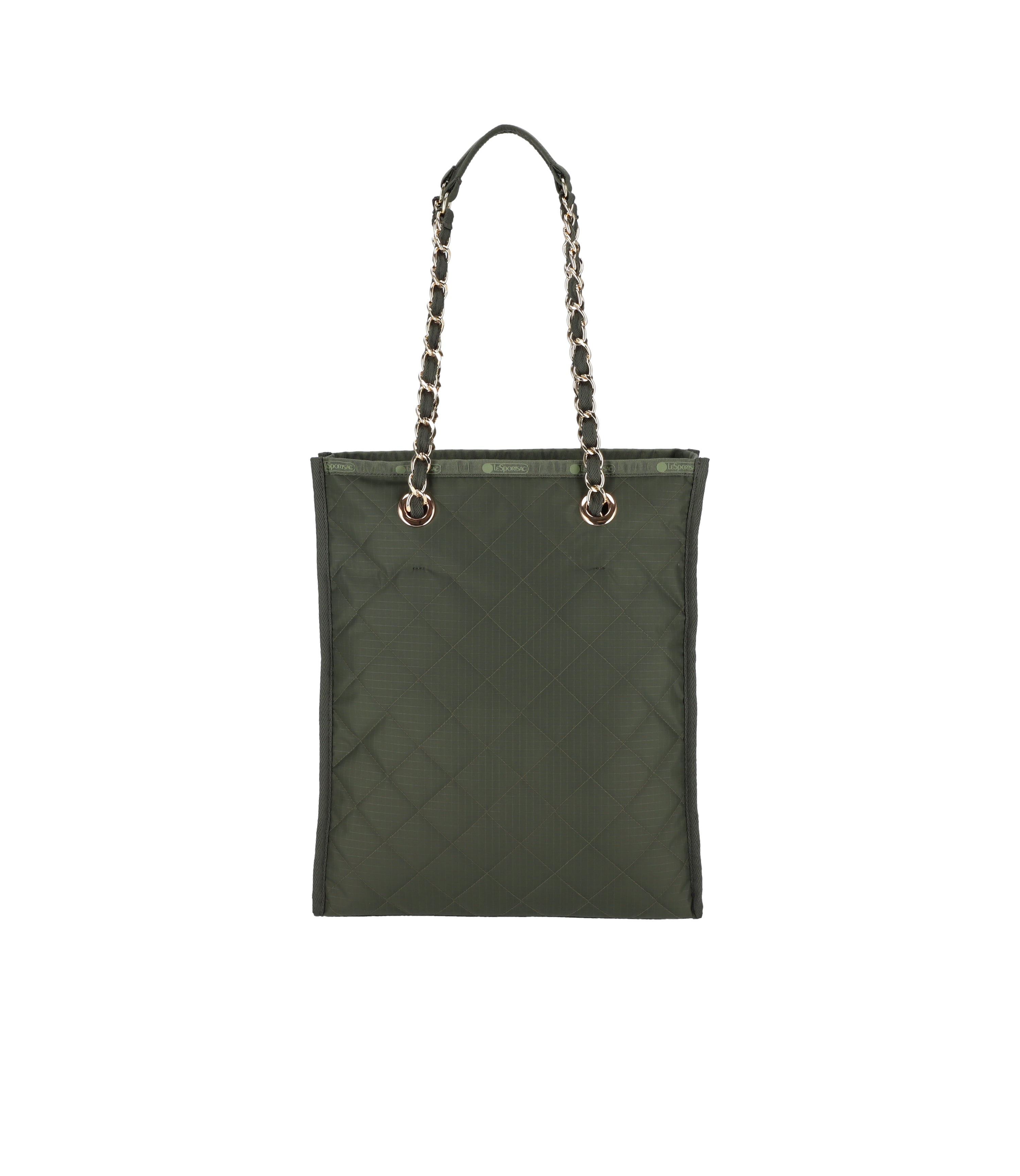 

Сумка-тоут с цепочкой Север/Юг LeSportsac, цвет dark olive chain quilt, Хаки, Сумка-тоут с цепочкой Север/Юг LeSportsac, цвет dark olive chain quilt