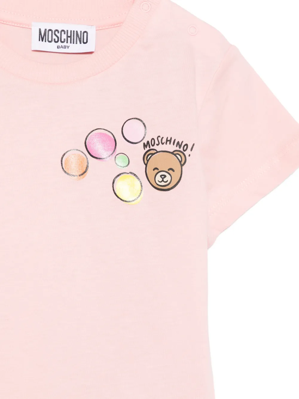 Футболка с пузырьковыми деталями Moschino Kids, розовый — фото 3