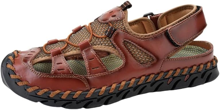 

Мужские спортивные сандалии с закрытым носком - быстро сохнущая водоотталкивающая модель, противоскользящая подошва, дышащие повседневные пляжные и прогулочные туфли Clolinde, светло-коричневый