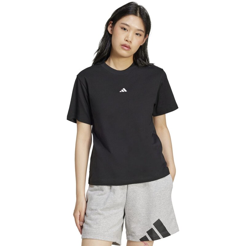 Рубашка Essentials с маленьким логотипом, хлопок Adidas, черный — фото 2