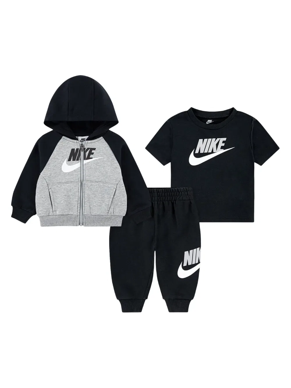 Спортивный костюм с логотипом (комплект из трех штук) Nike Kids, черный