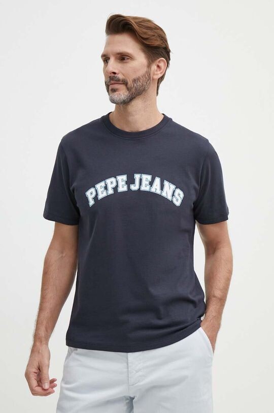 

Хлопковая футболка Pepe Jeans, темно-синий