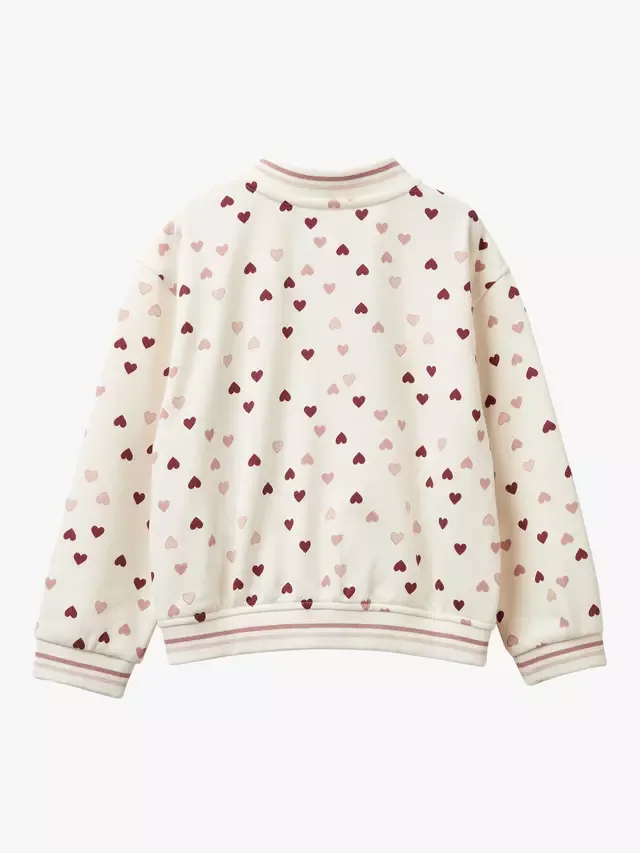 Детская флисовая кофта с сердечками из хлопковой смеси Benetton — фото 2