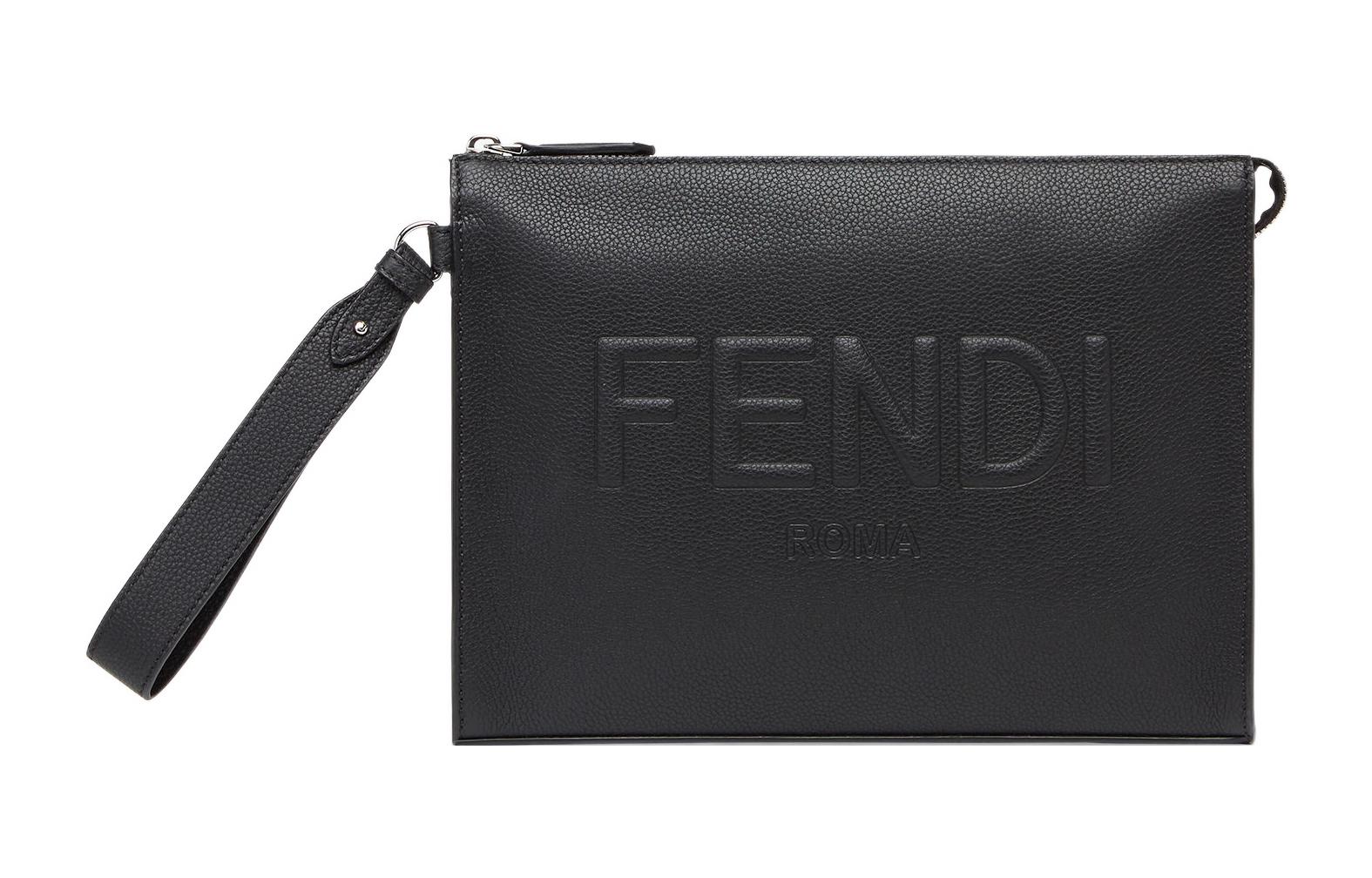 

Fendi Мужской клатч из коровьей кожи, черный