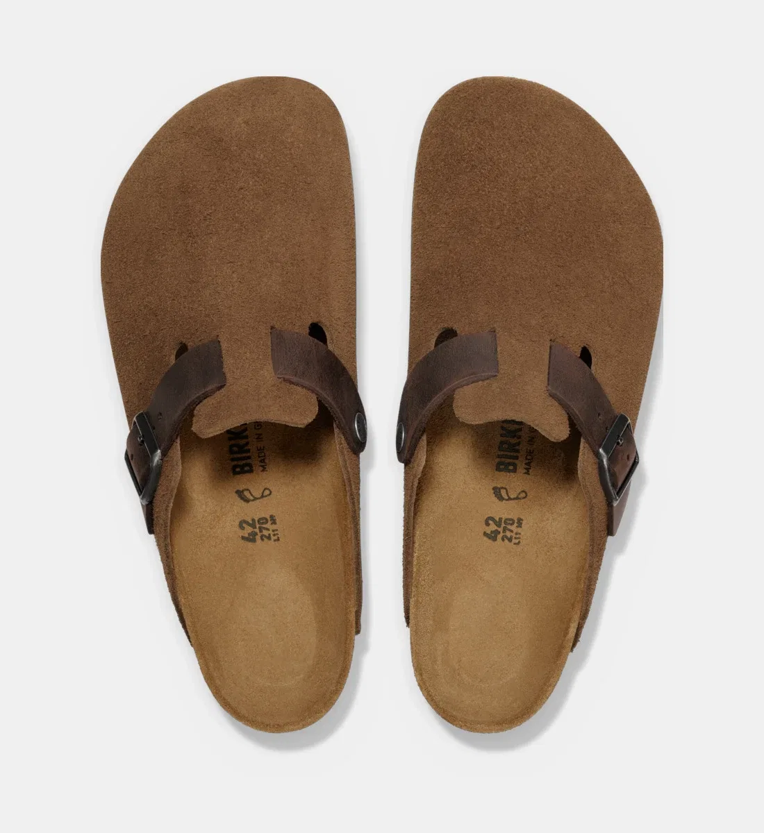 Сандалии бостон leve из кожи BIRKENSTOCK, коричневый — фото 3
