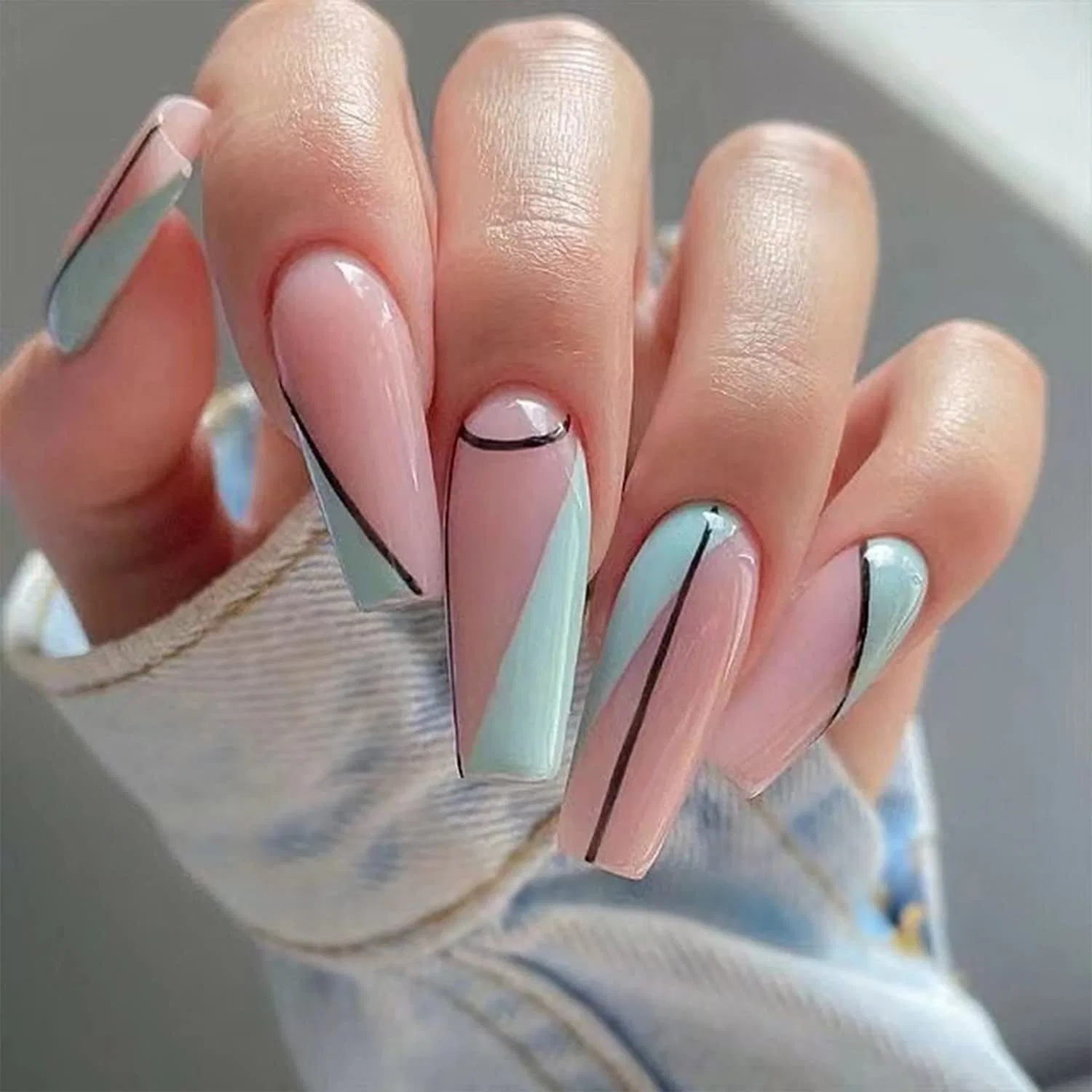 Набор искусственных ногтей Ruilogod Ballerina Super Long, 24 шт. Xushiwanju