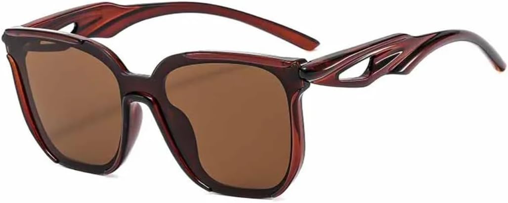 

Женские солнцезащитные очки с неровными полыми дужками, квадратные. Мужские спортивные солнцезащитные очки люкс для активного отдыха, велоспорта, с защитой UV400, цвет Brown