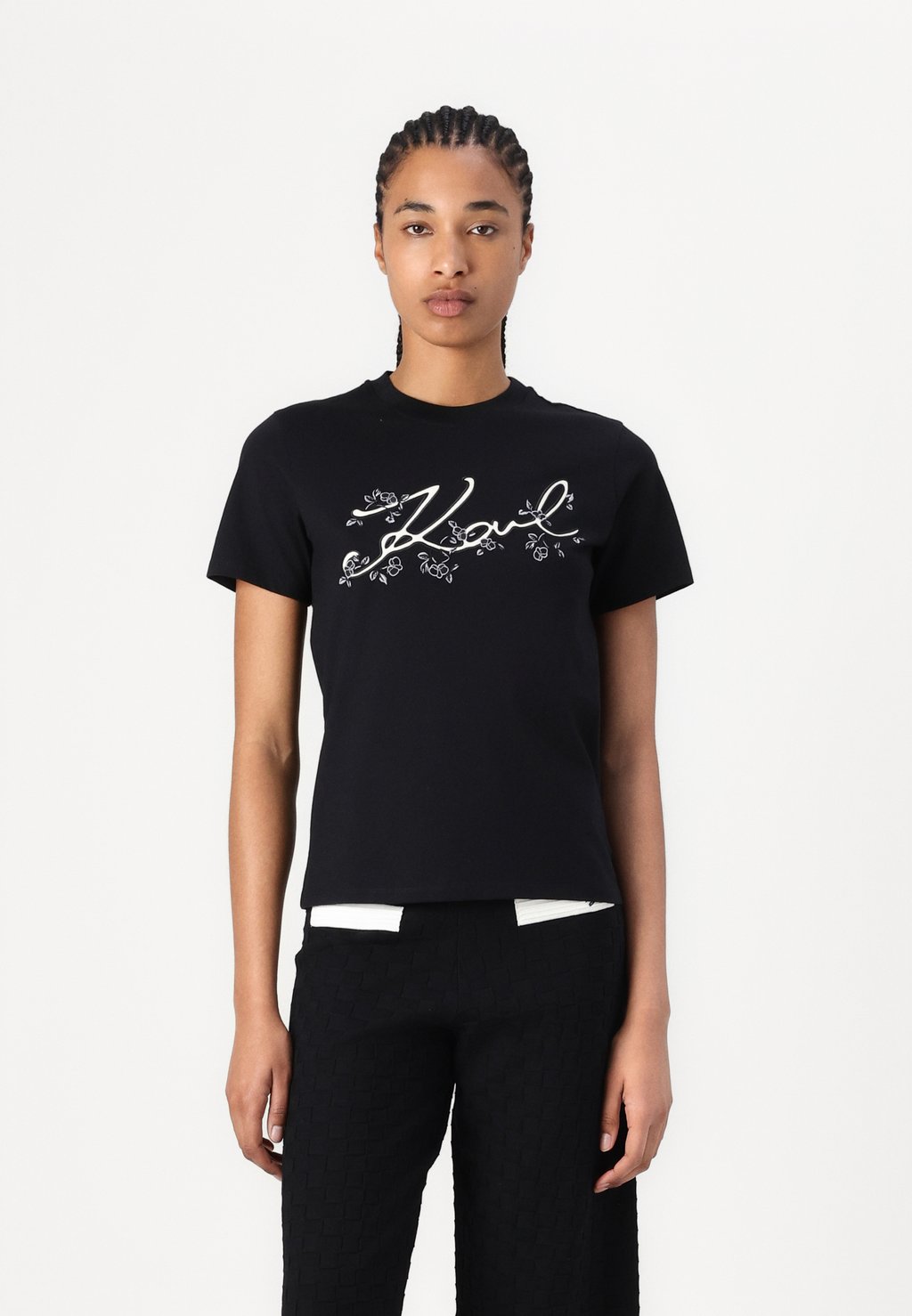 

Футболка с принтом ORCHID LOGO KARL LAGERFELD, черный