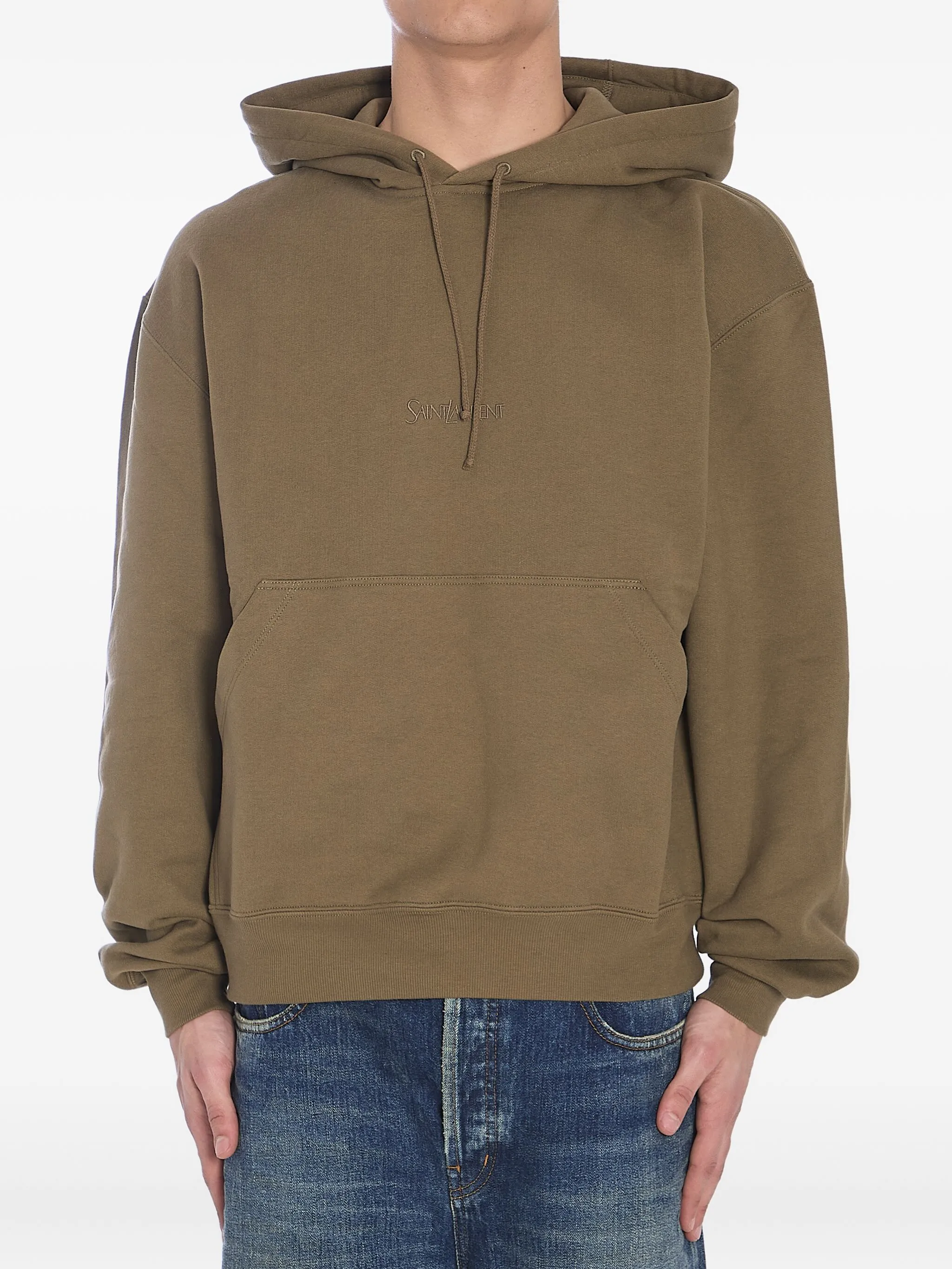 

Худи с вышитым логотипом Saint Laurent, зеленый