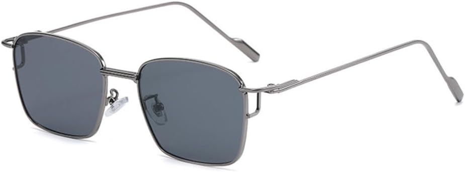 

MUTYNE Безободковые роскошные прямоугольные солнцезащитные очки для мужчин и женщин, модные квадратные очки с защитой от УФ-излучения UV400, винтажные очки, Silver Frame Grey