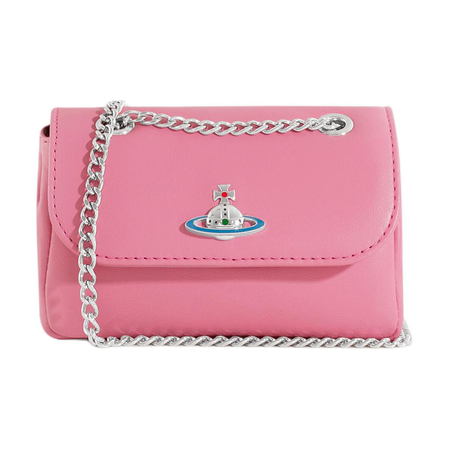 

Сумка через плечо Vivienne Westwood из ягненка, кошелек женский розовый