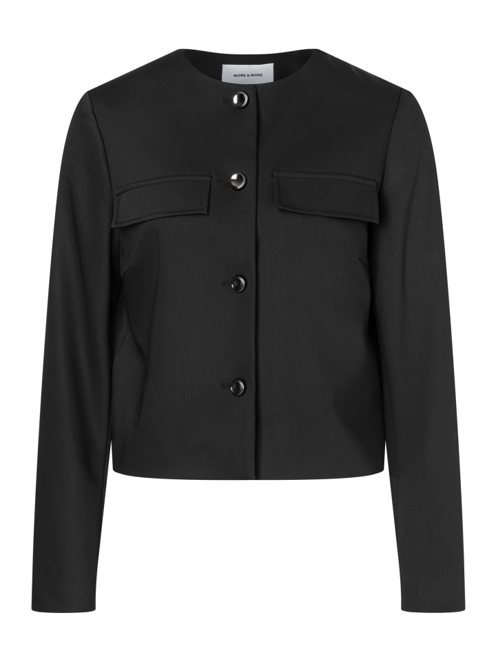

More & More Стильная короткая куртка прямого кроя черного цвета