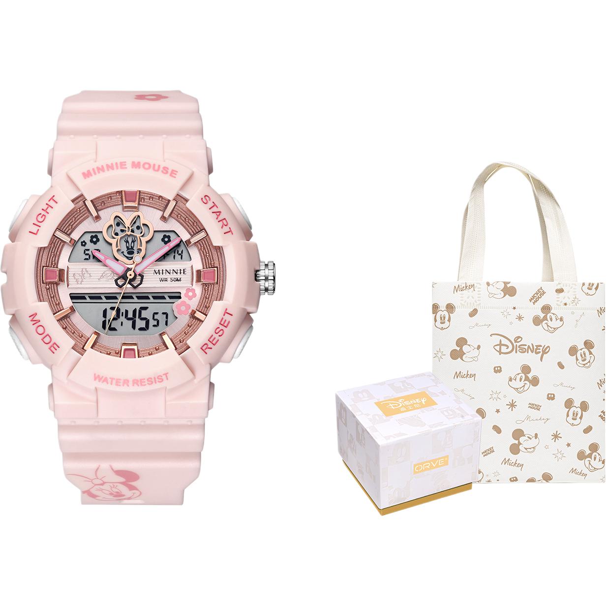 

Disney Часы Minnie Series Electronic Movement Rubber Strap Watch Women's Watch Pink Watch Dial
