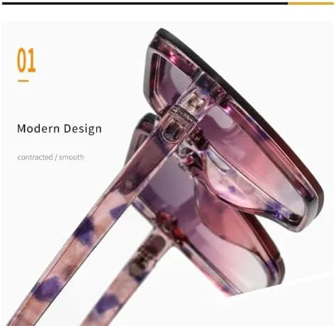 

Большие квадратные солнцезащитные очки в винтажном стиле для женщин, фиолетовые, зеленые, розовые, с защитой от УФ-излучения UV400, для мужчин и женщин MTZJH, Tea