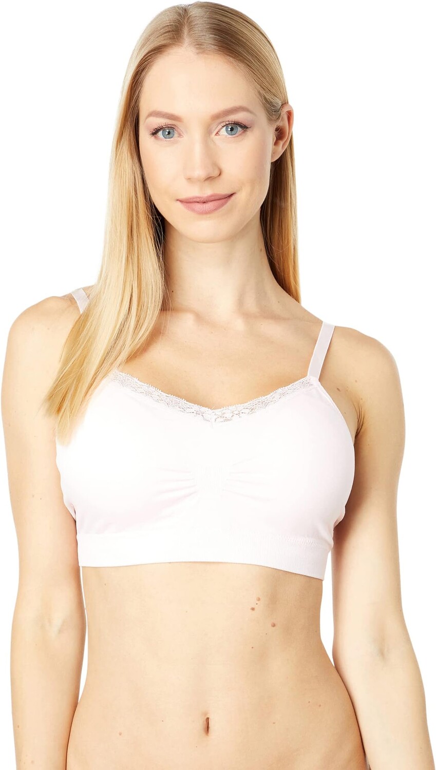 

Бюстгальтер Joy Bra Full Size Seamless V-Neck with Lace Trim, цвет Heavenly Pink