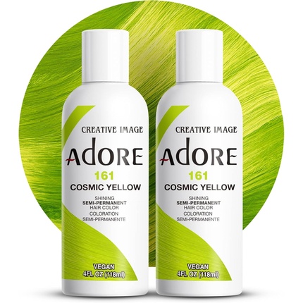 

Сияющая полуперманентная краска для волос Космический желтый 161 118 мл Adore