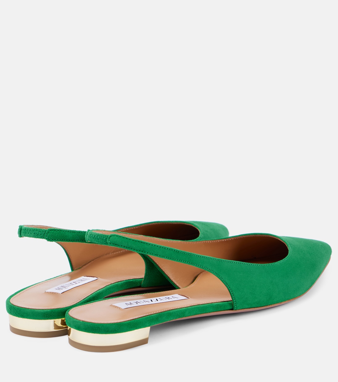 Туфли-лодочки Purist из замши с открытой пяткой Aquazzura, Rich Emerald — фото 3