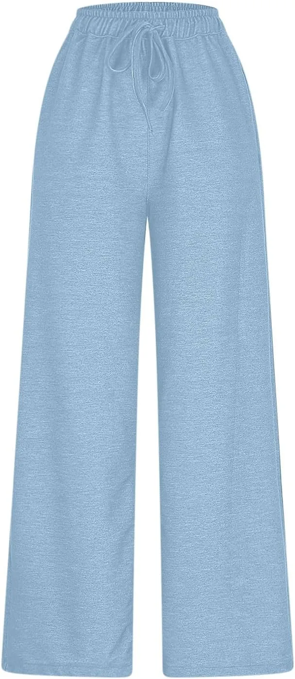 Женские джинсы Wide Leg High Waisted Casual с эластичным поясом и карманами — фото 4