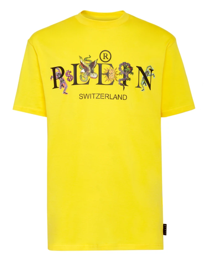 

Футболка с круглым вырезом ss татуировка Philipp Plein, желтый