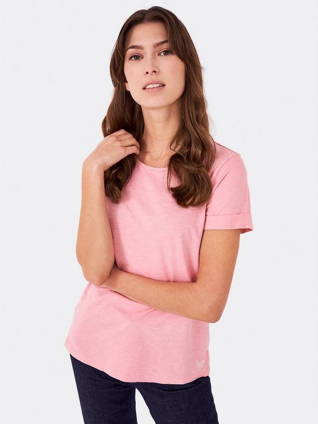 

Идеальная футболка slub Crew Clothing, розовый