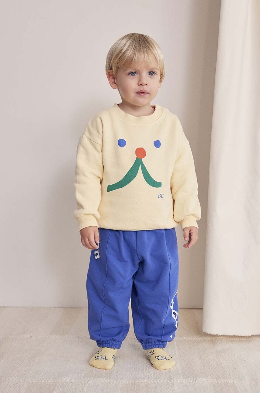 

Хлопковая толстовка для новорожденных Bobo Choses Funny face, желтый