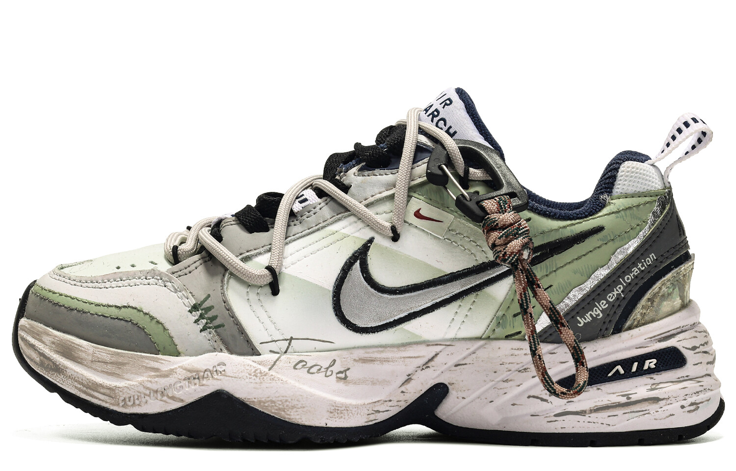 

Кроссовки Nike Air Monarch 4 Chunky Sneakers Unisex Low-top Grey/green, зеленый