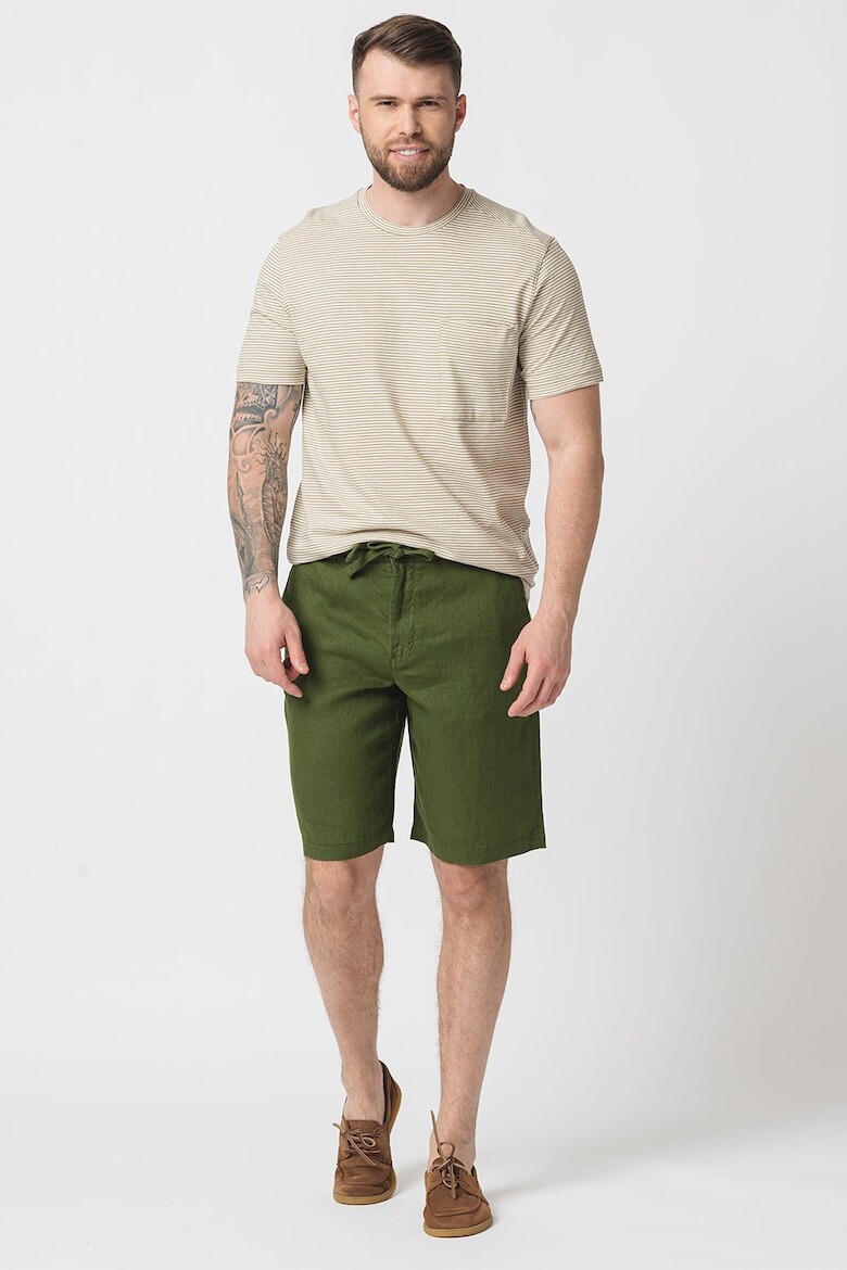 

Полосатая футболка с льном United Colors Of Benetton, хаки