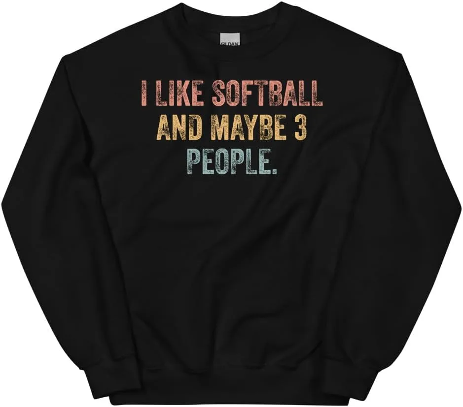 Толстовка Softball, I Like Softball And Maybe 3 People #25D16C
