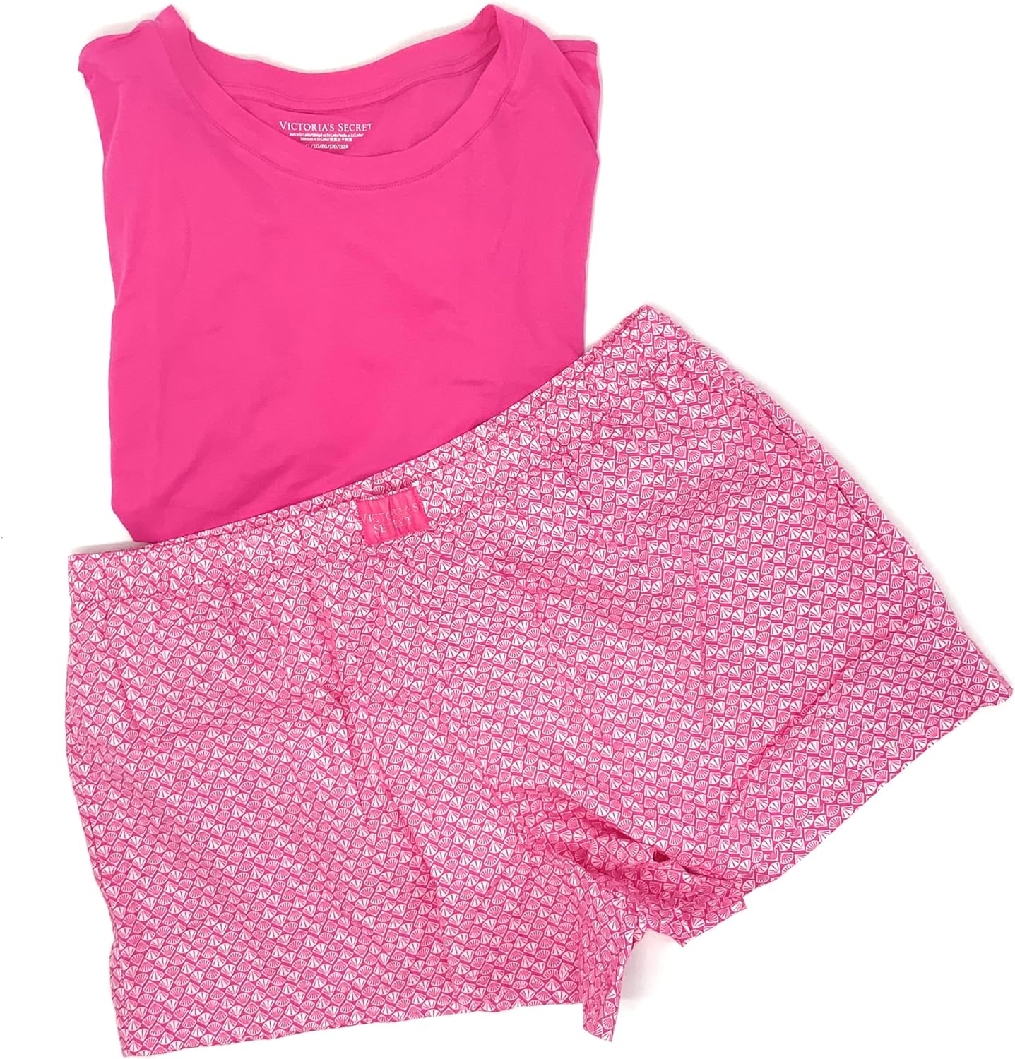 Victoria's Cotton Short Tee-Jama PJ пижамный комплект для сна футболка и шорты Victoria's Secret, Hot Pink — фото 2