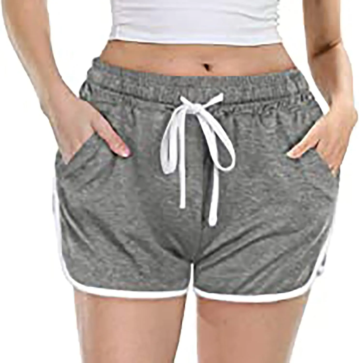 

Женские спортивные шорты Dolphin Hem с эластичным поясом и шнурком NATHGAM