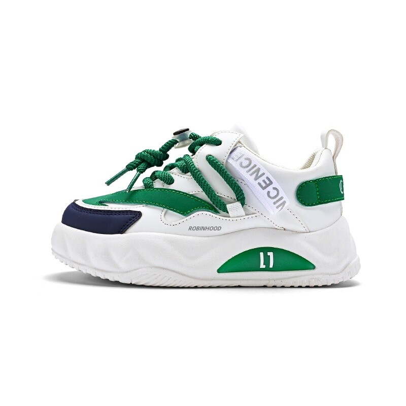 

Детская повседневная обувь для детей, кроссовки, кроссовки Robinhood, белый/зеленый