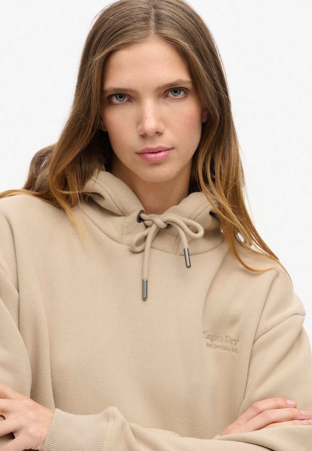 

Повседневное платье ESSENTIAL HOODIE Superdry, бежевый