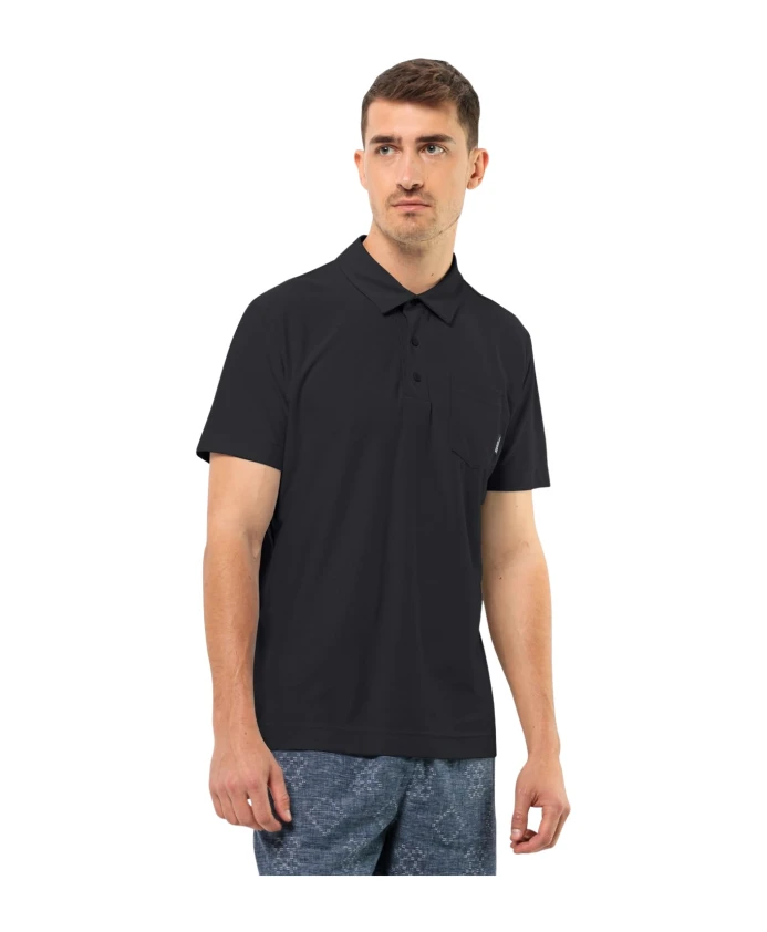 

Мужская рубашка поло Jack Wolfskin, черный