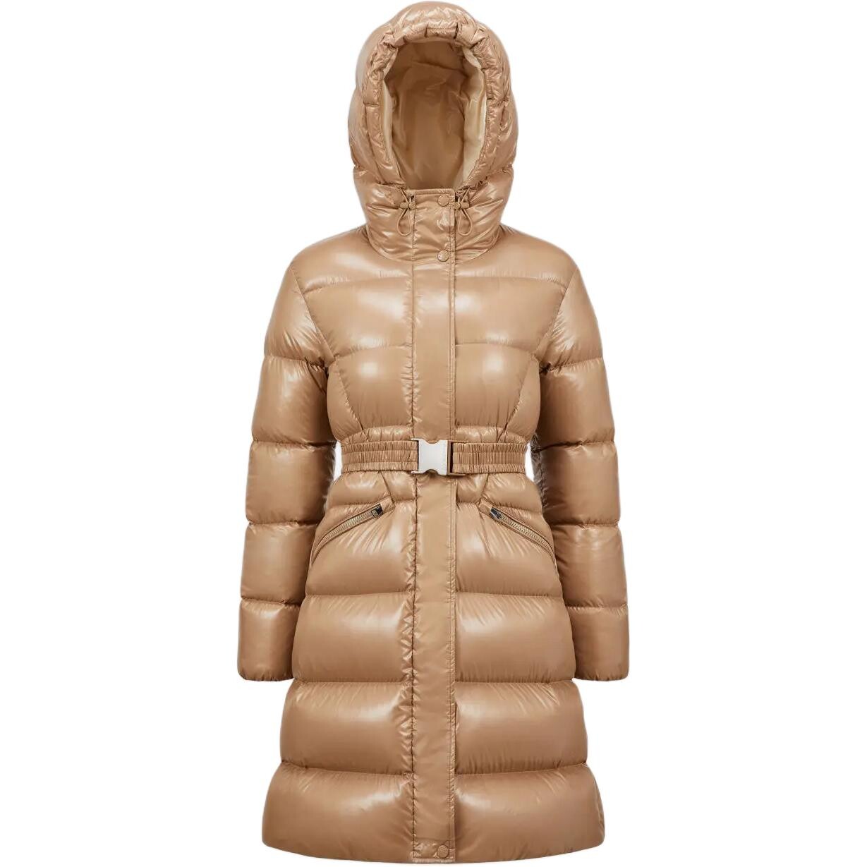 

Пуховик женский коричневый Moncler