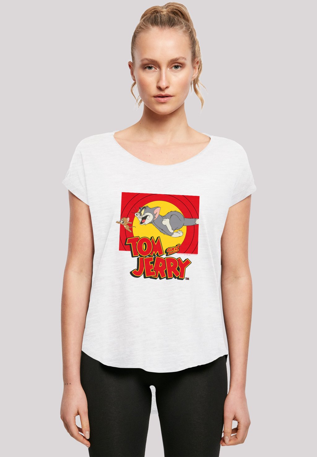 

Футболка с принтом TOM AND JERRY TV SERIE CHASE SCENE F4NT4STIC, белый