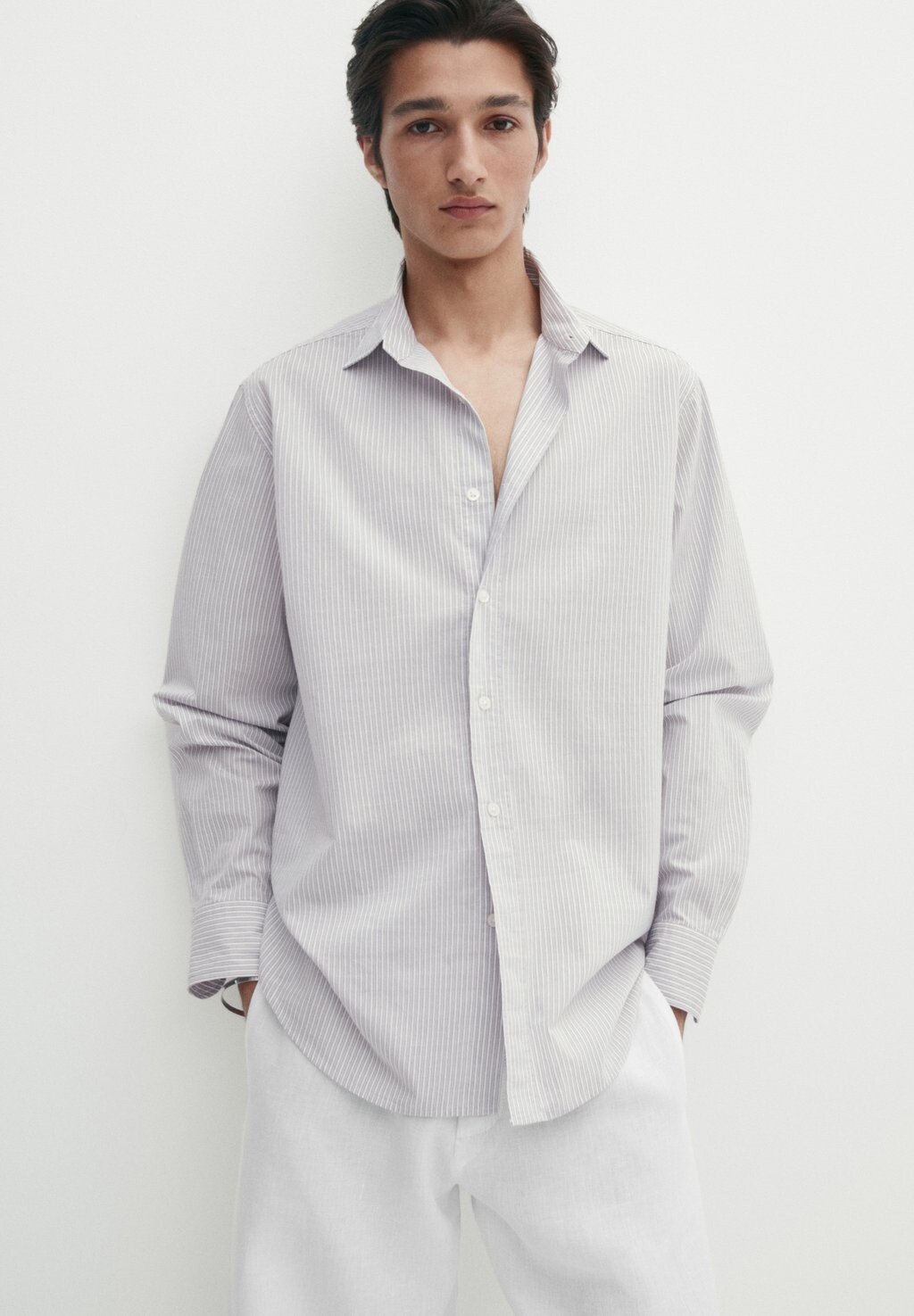 

Рубашка REGULAR FIT STRIPPED Massimo Dutti, светло-голубой