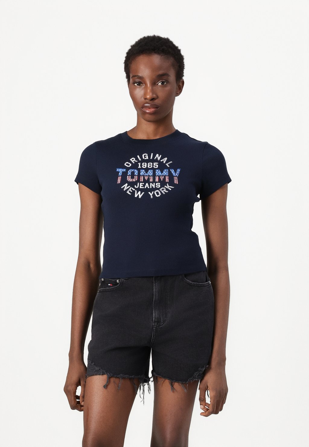 

Футболка с принтом SLIM TEE Tommy Jeans, темно-синий
