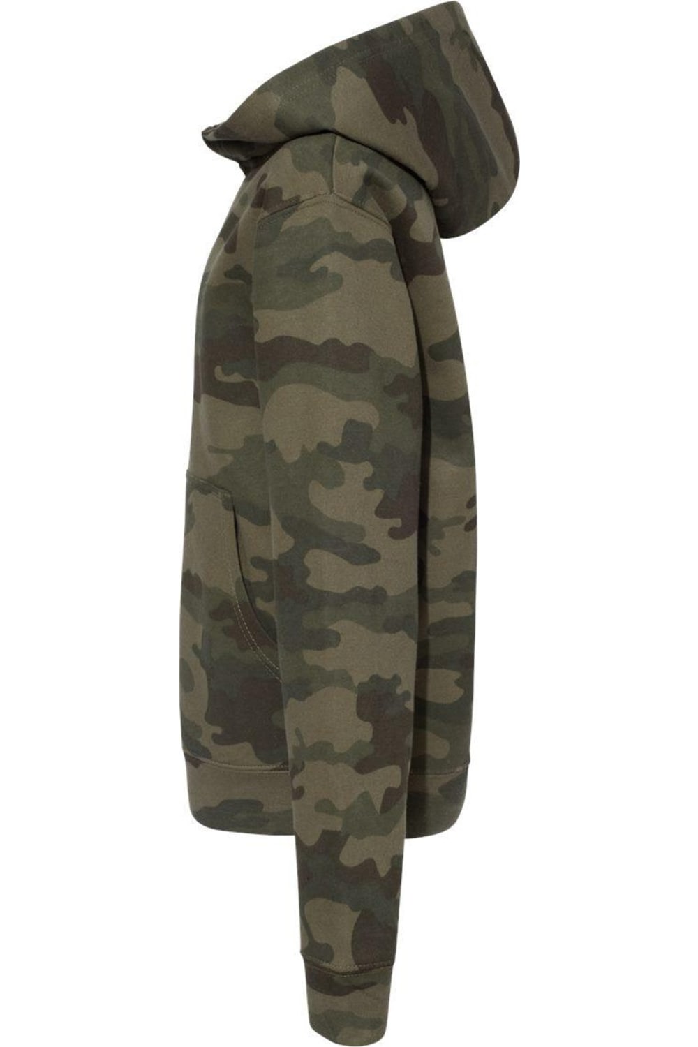 Independent Trading Co. Молодежная толстовка с капюшоном средней толщины, цвет forest camo — фото 3
