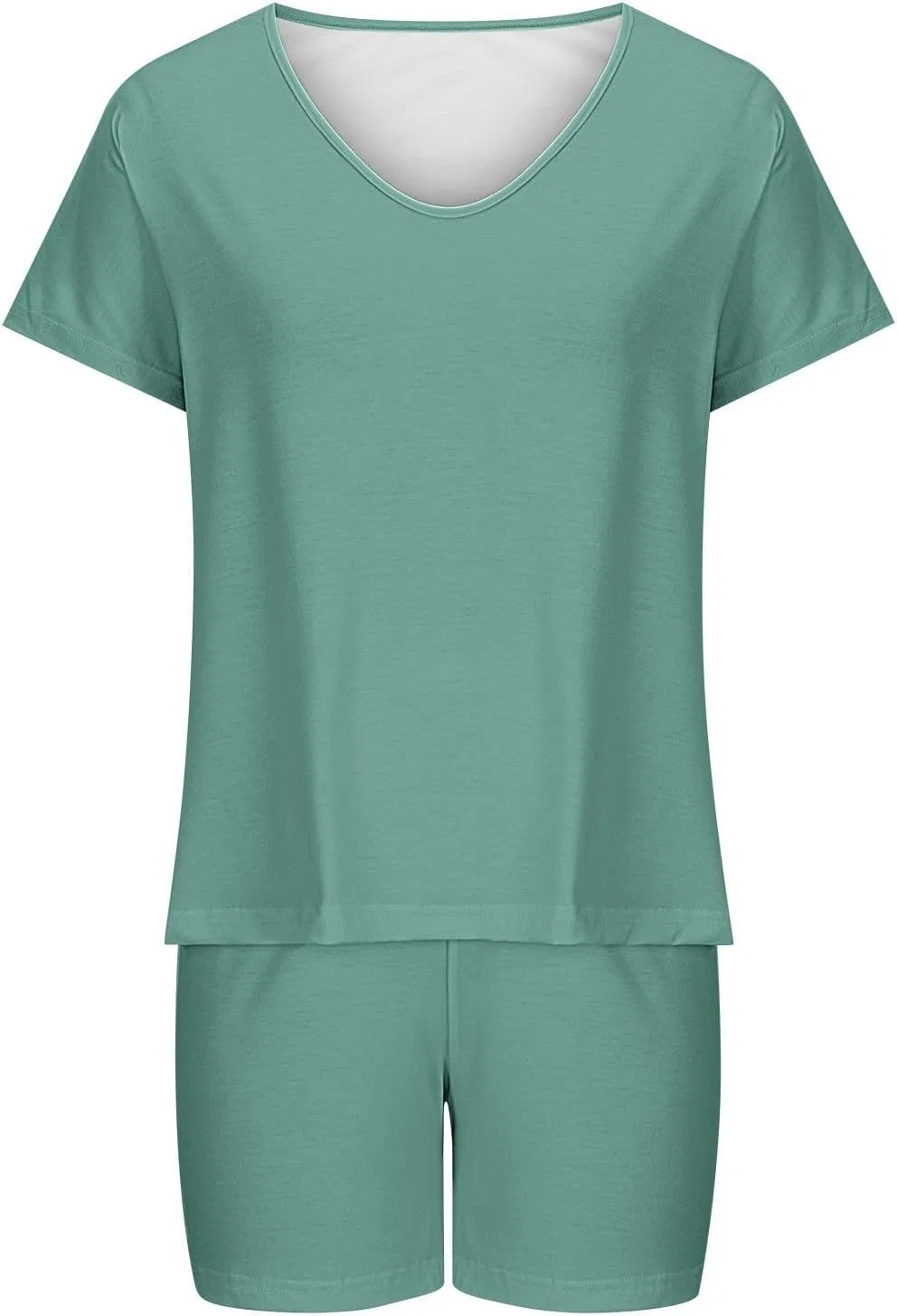 Женский спортивный костюм с футболкой и шортами, Generic, A01_mint Green — фото 2