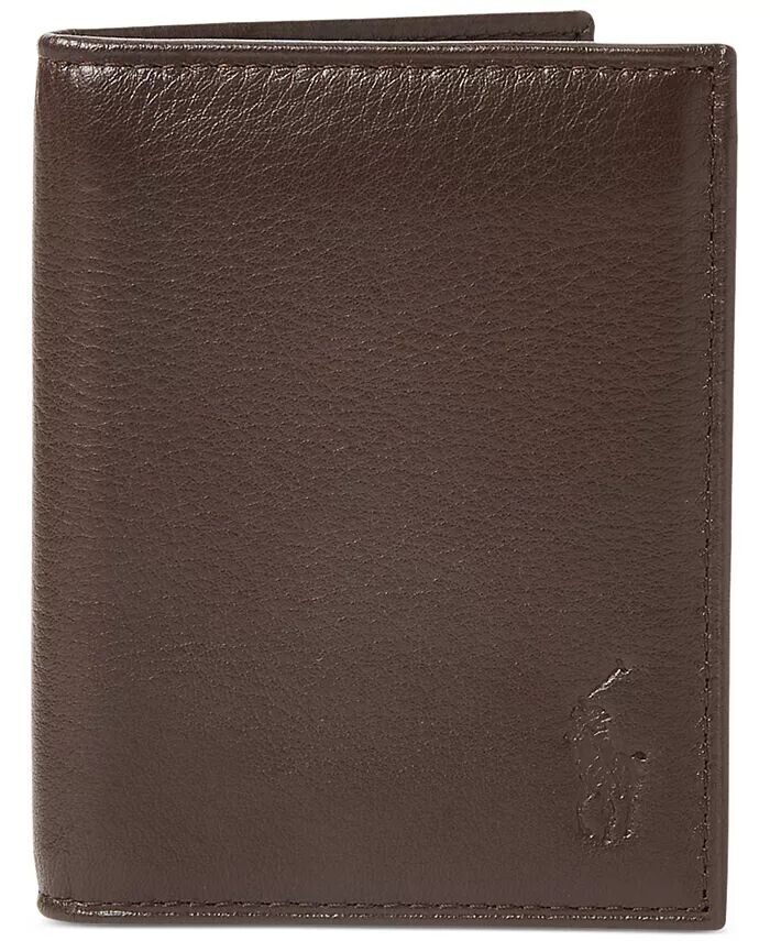 

Мужской бумажник из шагреневой кожи Polo Ralph Lauren, коричневый