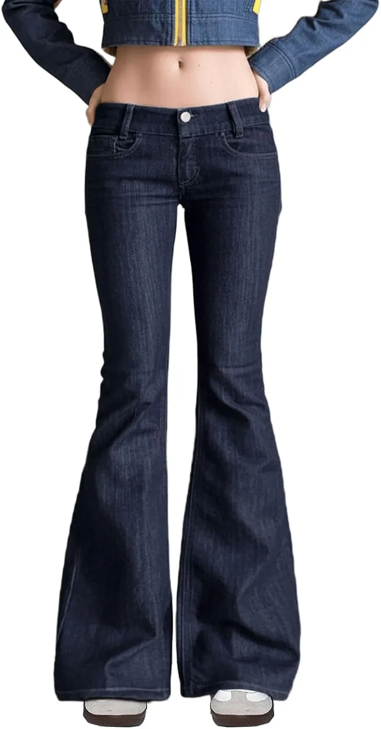 

Женские джинсы с низкой посадкой и расклешенным низом stretch denim Djeanxa