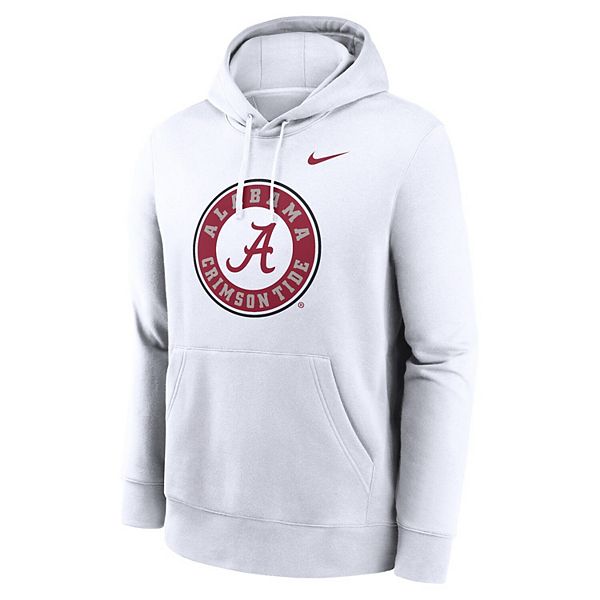 Мужская белая толстовка с капюшоном Alabama Crimson Tide Primetime Alternate Logo Club Fleece Nike — фото 3