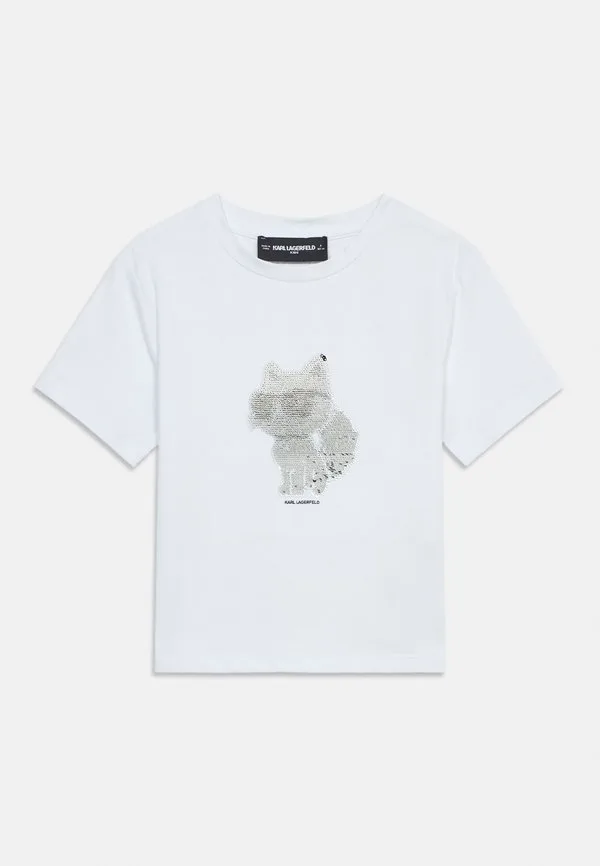 Футболка с принтом Karl Lagerfeld Kids, White — фото 3
