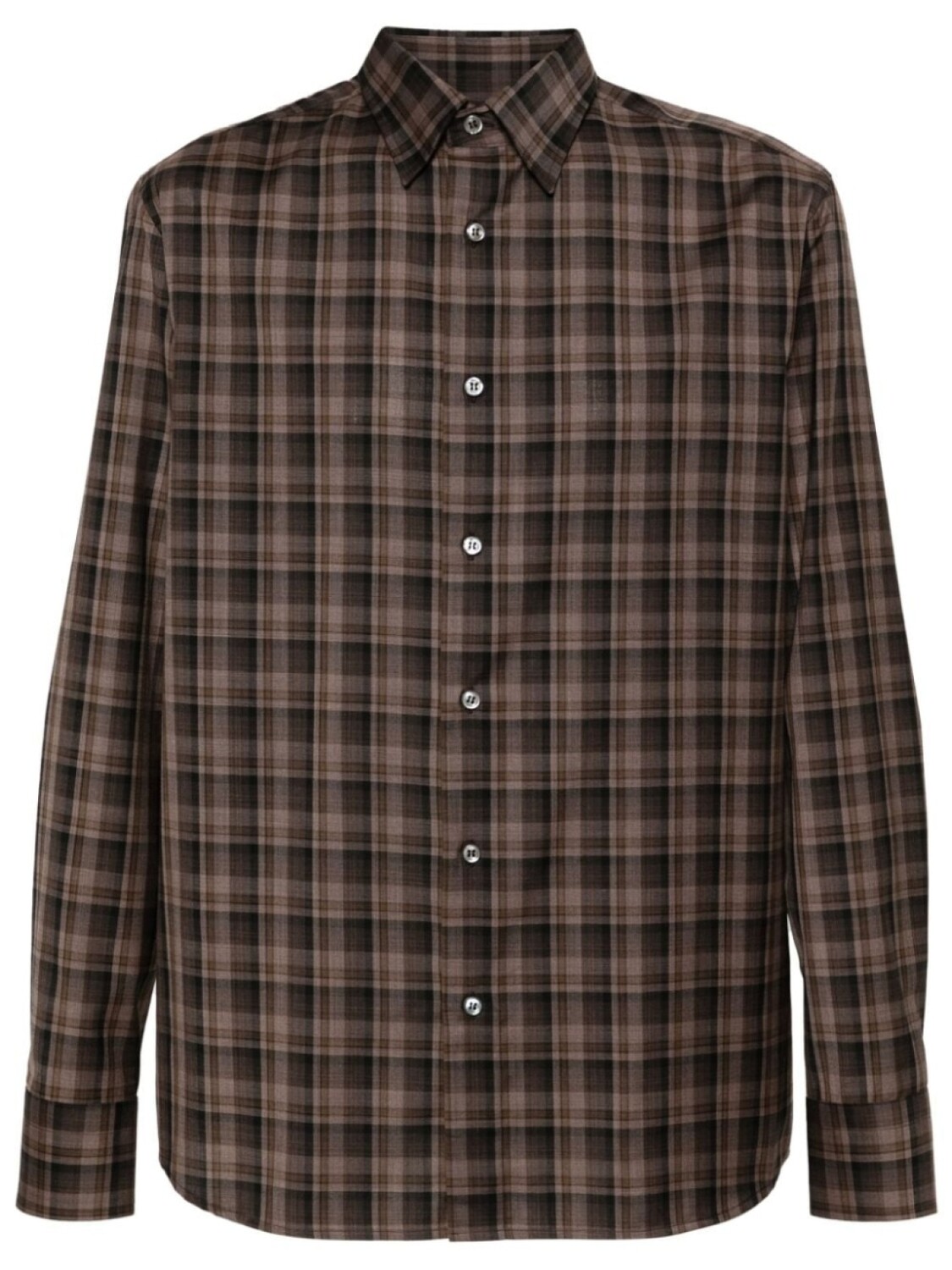 

Brioni рубашка в клетку тартан, коричневый
