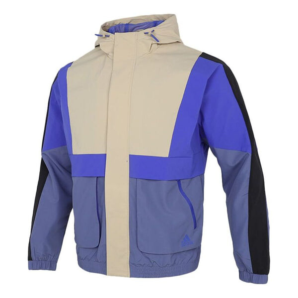 

Куртка adidas Loose Logo Casual Contrasting Colors Woven Windproof Hooded Jacket Purple, мультиколор