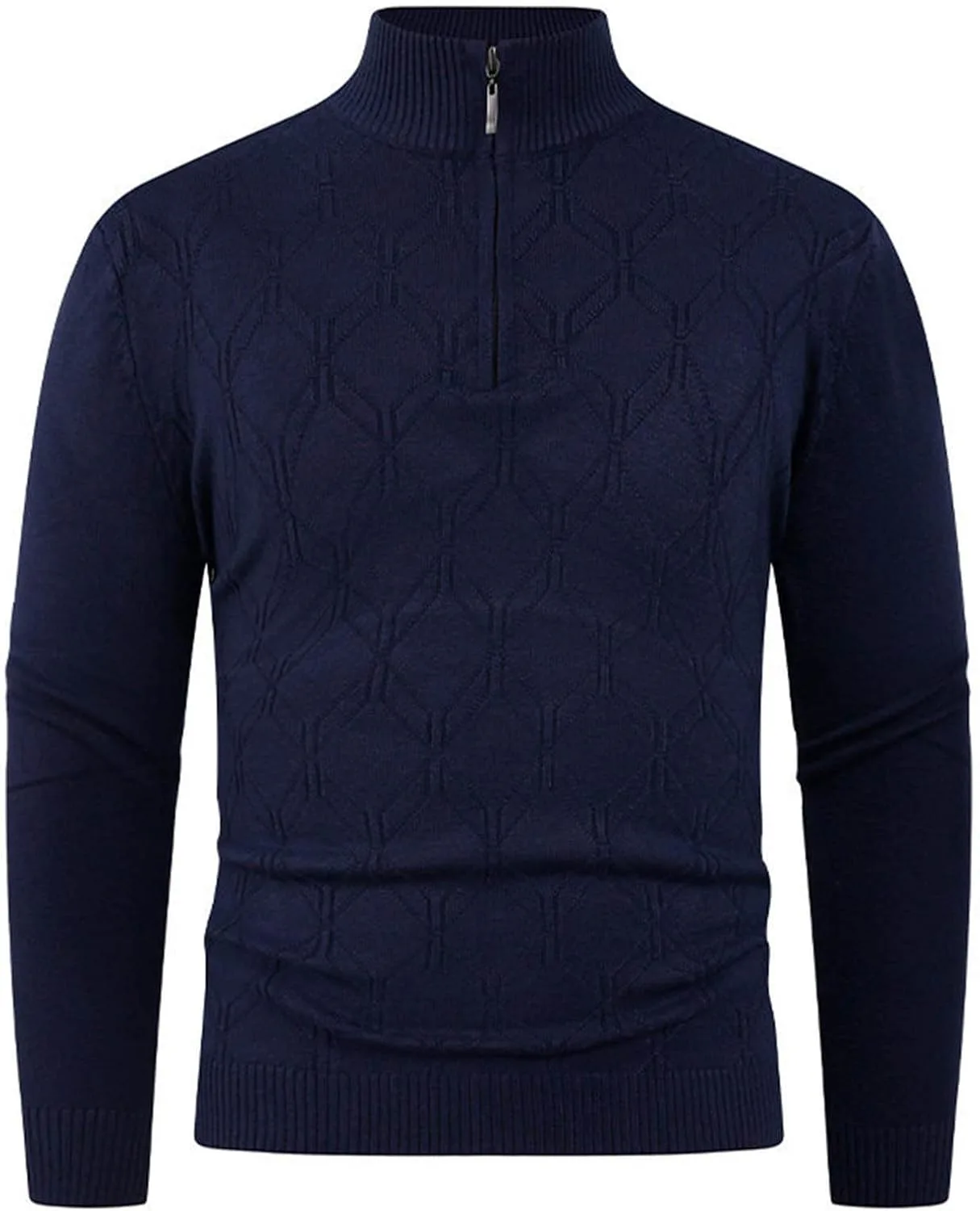 

Мужской свитер с четвертью молнии Slim Fit легкий вязаный